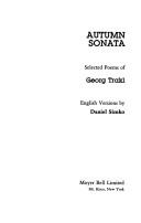 Georg Trakl: Autumn sonata (1989, Moyer Bell)