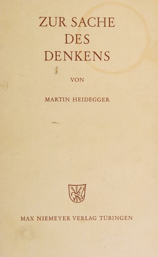 Zur sache des denkens. (German language, 1976, Niemeyer)