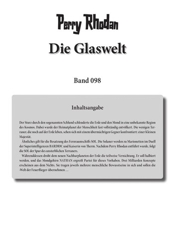 Hubert Haensel: Die Glaswelt (German language, 2007, Pabel-Moewig)
