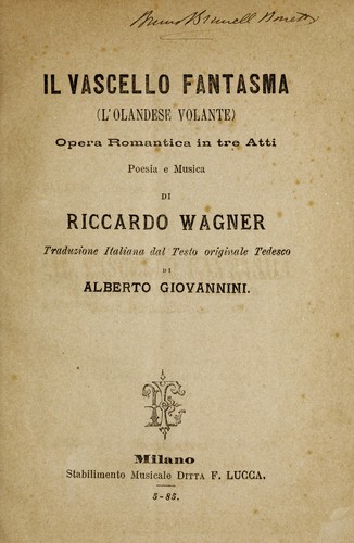 Richard Wagner: Il vascello fantasma (l'olandese volante) (F. Lucca)
