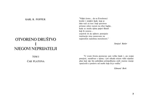 Otvoreno društvo i njegovi neprijatelji (Croatian language, 1998, Pravni centar Fond otvoreno društvo Bosne i Hercegovine)