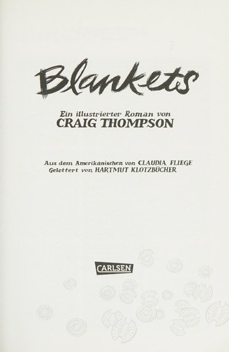 Craig Thompson: Blankets (German language, 2015, Carlsen)
