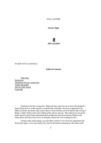 Paul Auster: Oracle Night (EBook, 2008, Faber and Faber)