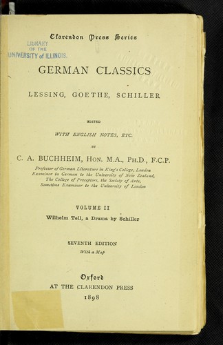 Wilhelm Tell (German language, 1898, Clarendon Press)