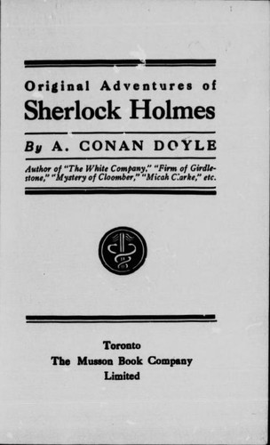 Arthur Conan Doyle: Original Adventures of Sherlock Holmes (1995, CIHM (The Musson Book Company))