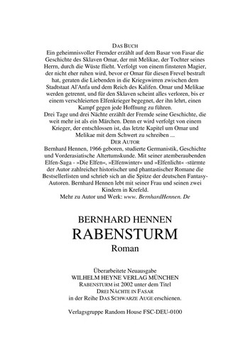 Bernhard Hennen: Rabensturm (German language, 2007, Heyne)