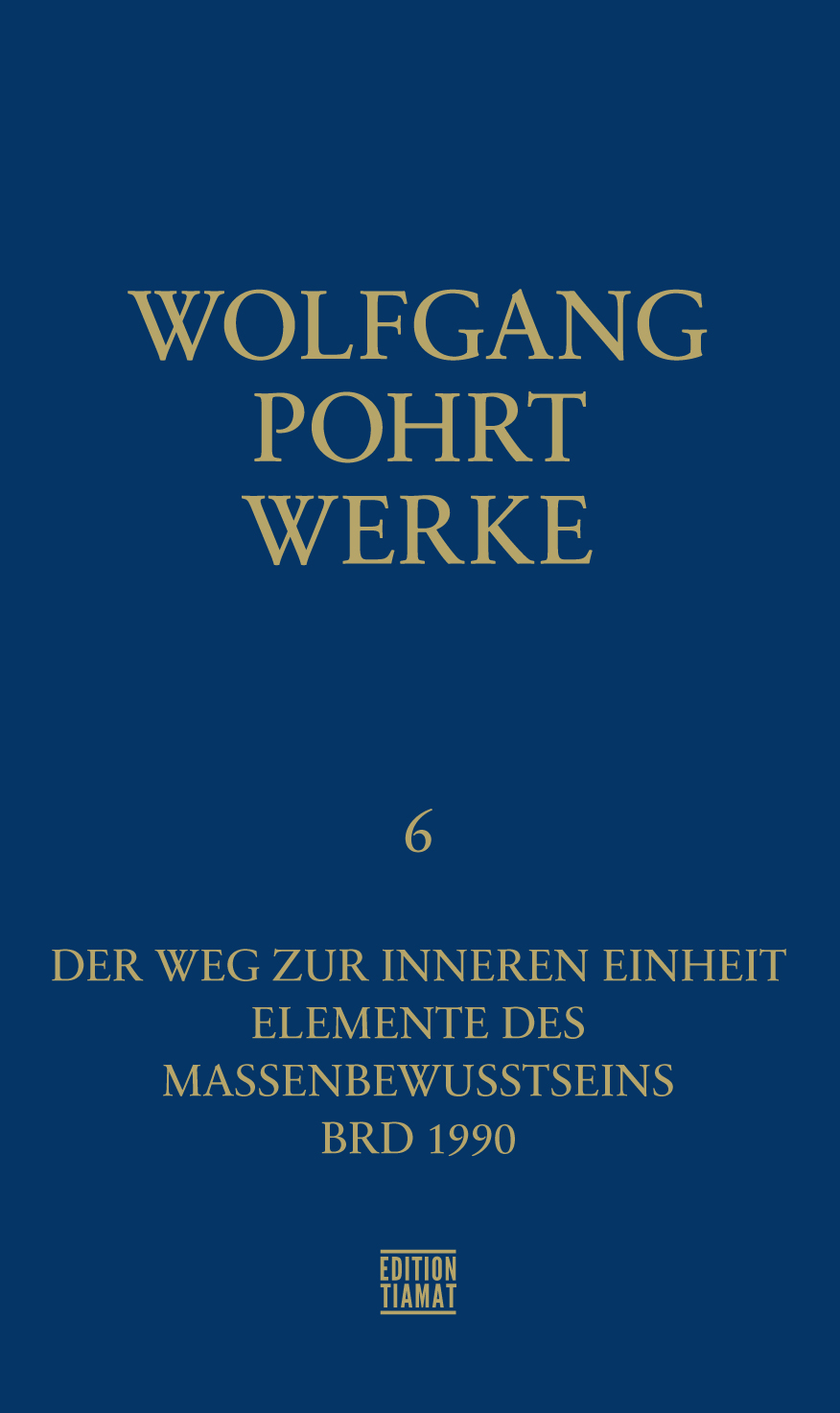 Wolfgang Pohrt: Werke Band 6 (Hardcover, German language, Edition Tiamat)
