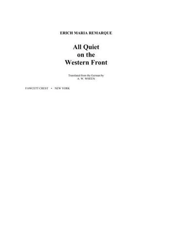 Erich Maria Remarque: All Quiet on the Western Front (1987)