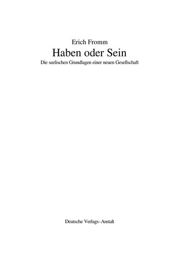 Erich Fromm: Haben oder sein (German language, 1979, Deutscher Taschenbuch Verlag)