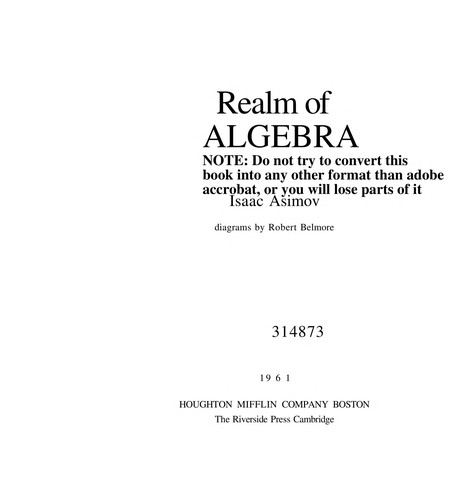 Isaac Asimov: Realm of algebra (1961, Houghton Mifflin Company)