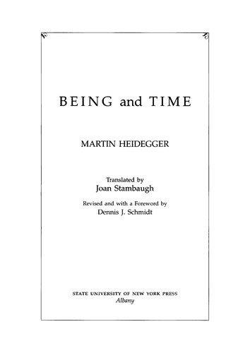Being and time (2010, State University of New York Press)